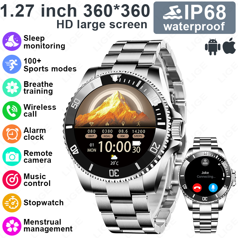 LIGE New Style Luxury Smart Wa - Korean Men Lifestyle recension och pris