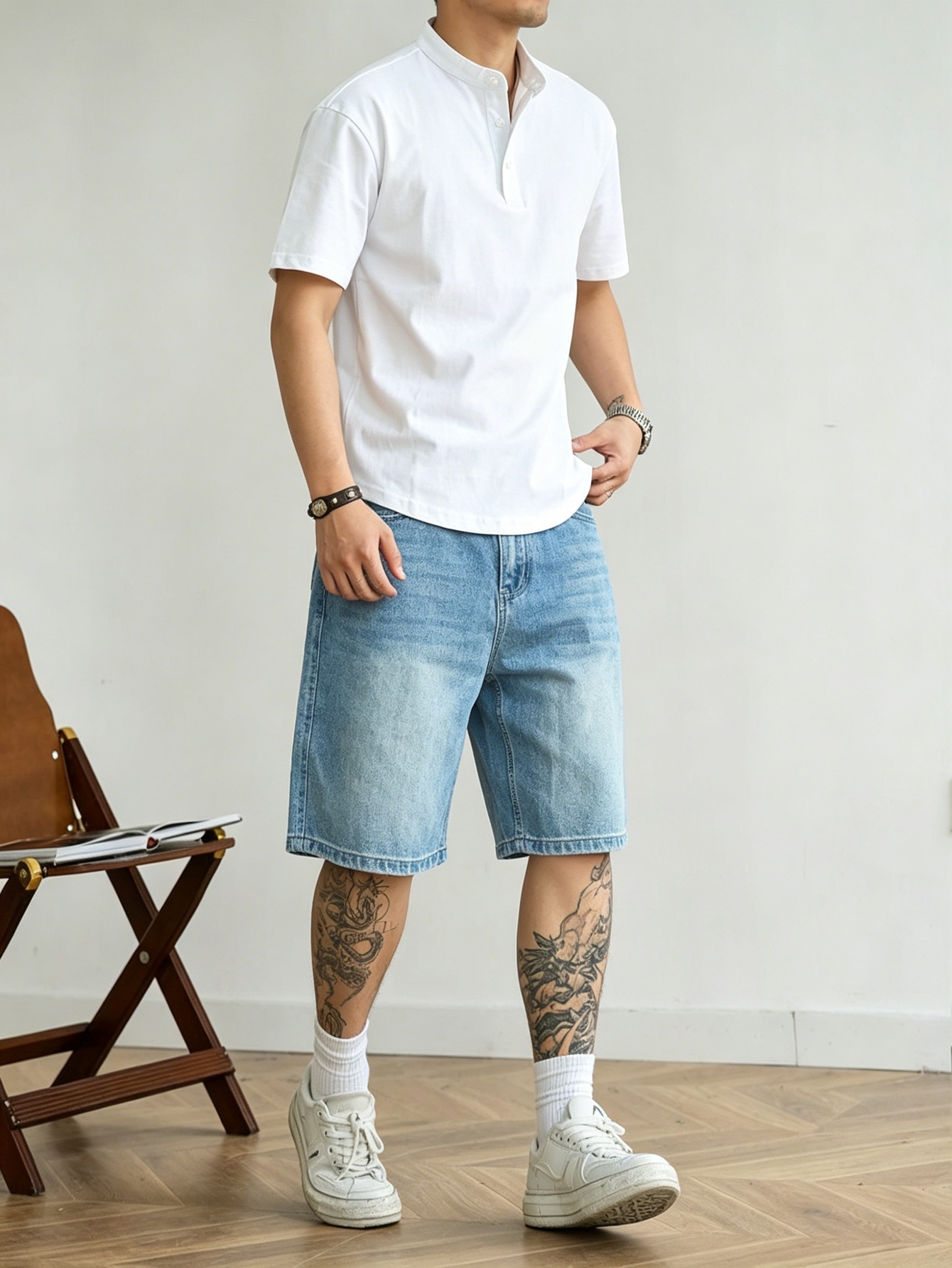 Loose cut blue non stretch den - Korean Men Lifestyle recension och pris